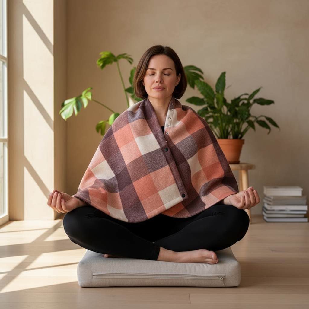 three-season eco-friendly overskirt that can be worn as a shawl.