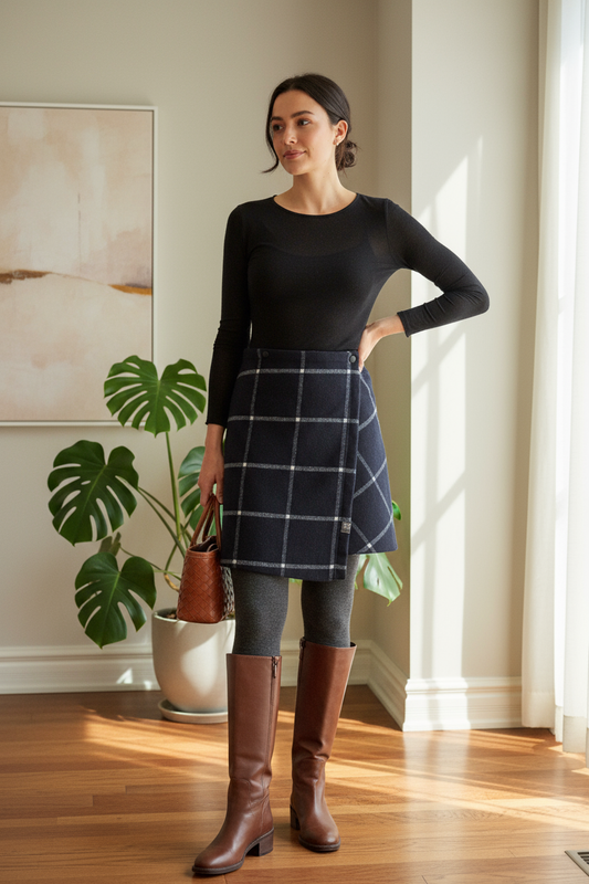 Black &amp; White Plaid Eco-friendly TUKUAN